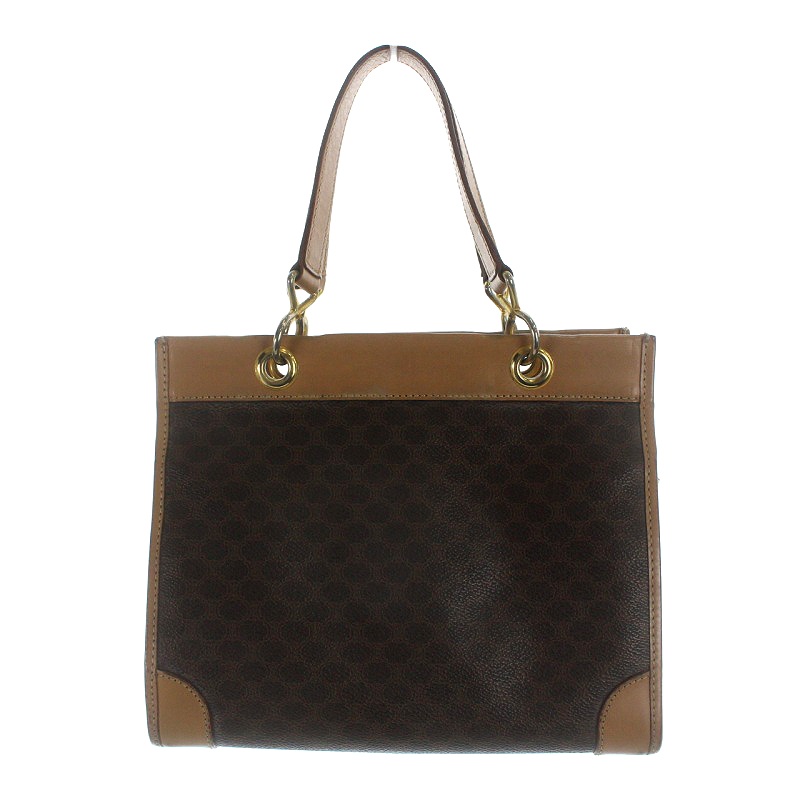 セリーヌ CELINE ハンドバッグ マカダム柄 レザー 茶 ブラウン M161 