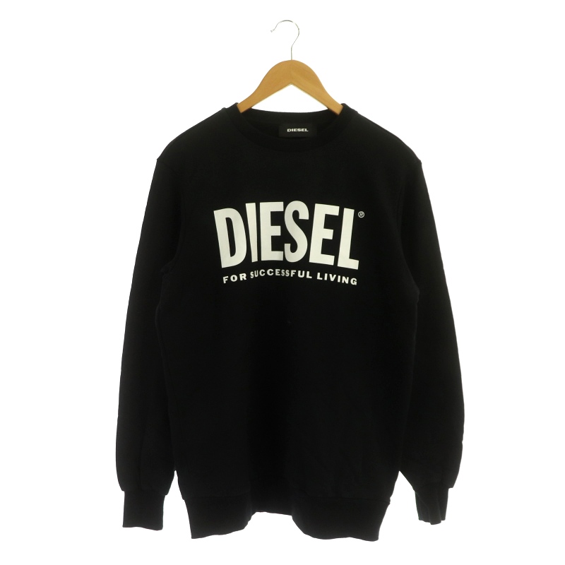 ディーゼル DIESEL ロゴスウェット トレーナー 長袖 コットン S 黒 白 
