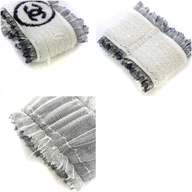 シャネル CHANEL リストバンド ココマーク パイル地 フリル
