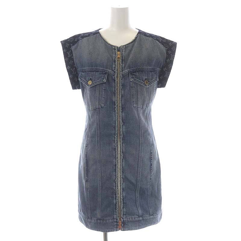 ルイヴィトン LOUIS VUITTON モノグラム切替フロントジップデニム  