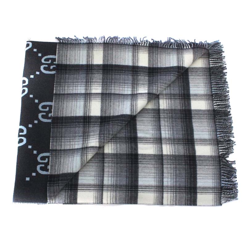 グッチ GUCCI GG モノグラム リバーシブル ポンチョ ケープ タータン  