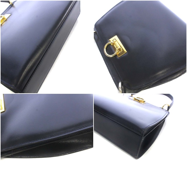 CELINE ハンドバッグ　ダブルリング ゴールド金具 フォーマル レザー CELINE ハンドバッグ ダブルリング ゴールド金具 フォーマル レザー