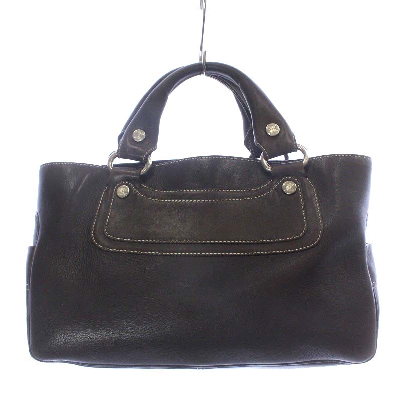 セリーヌ CELINE ブギーバッグ ハンドバッグ レザー ダークブラウン  