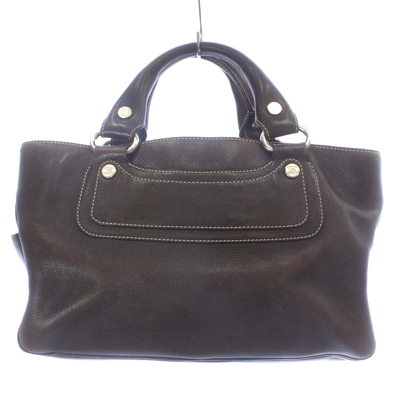 セリーヌ CELINE ブギーバッグ ハンドバッグ レザー ダークブラウン  