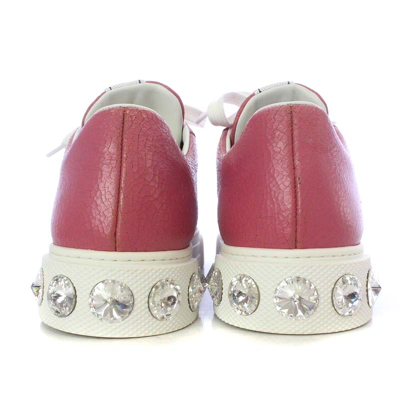 miu miu ビジュー付きシューズ ピンク24.5㌢ miu miu ビジュー付きシューズ ピンク24.5㌢ miu miu ビジュー