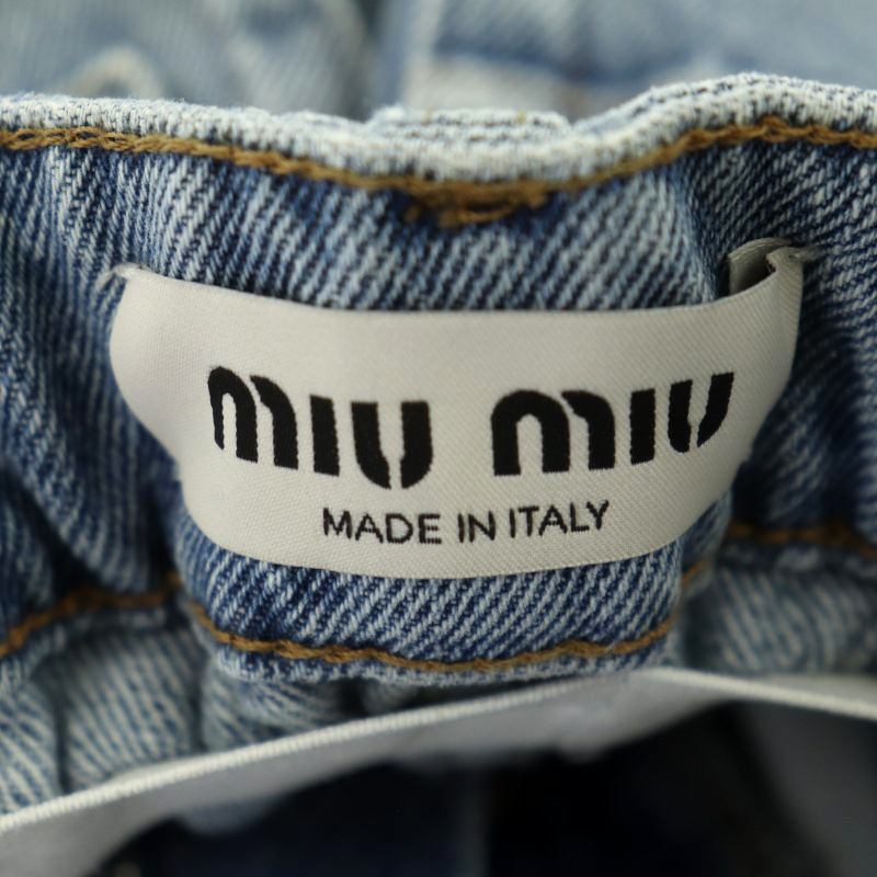 ミュウミュウ miumiu アイコニック デニム ジーンズ パンツ ワイド 
