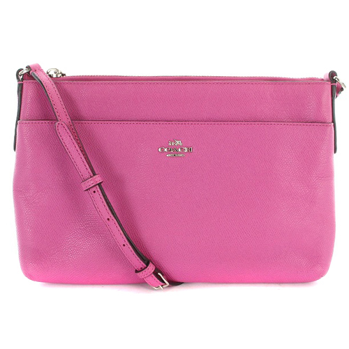 コーチ COACH ショルダーバッグ レザー ポーチ付き ロゴ ピンク 
