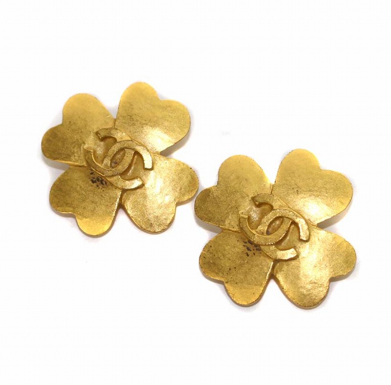 シャネル CHANEL 95P ヴィンテージ ココマーク クローバー イヤリング  