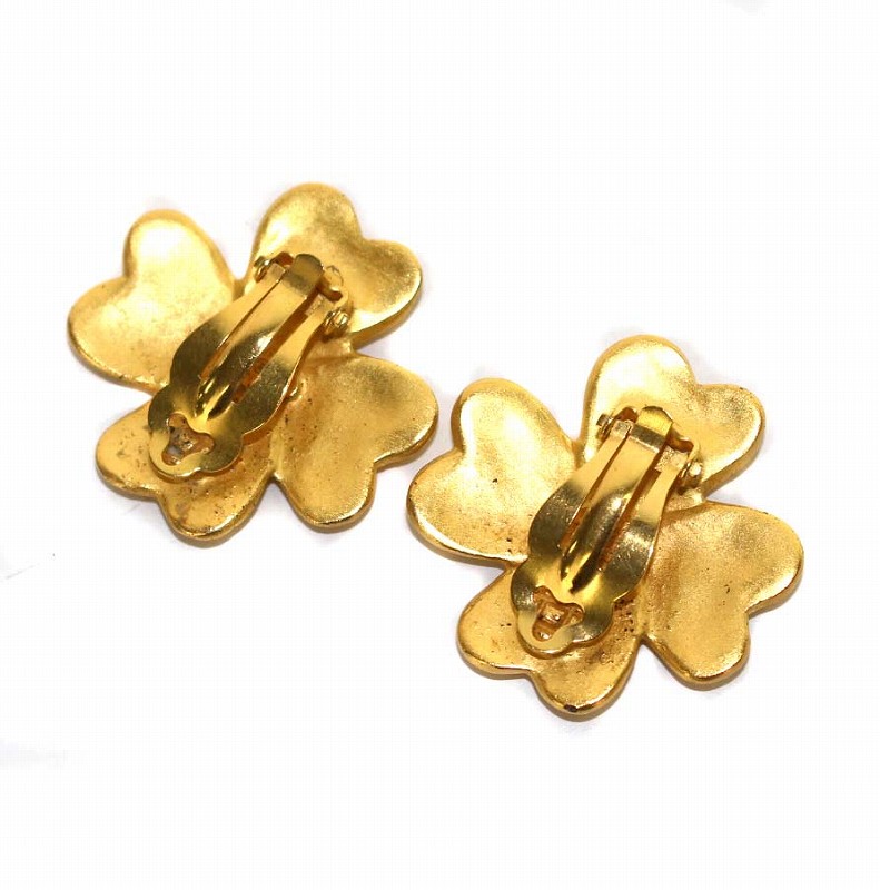 シャネル CHANEL 95P ヴィンテージ ココマーク クローバー イヤリング  