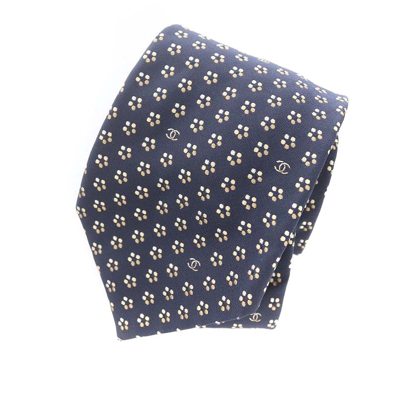 シャネル CHANEL ネクタイ レギュラータイ フラワー ココマーク 総柄  