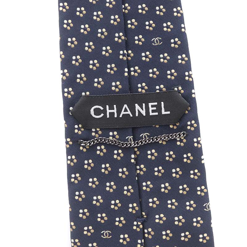 シャネル CHANEL ネクタイ レギュラータイ フラワー ココマーク 総柄  