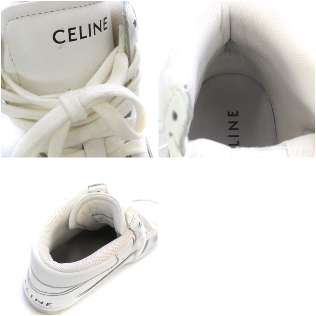 セリーヌ CELINE CT-01 スニーカー ハイカット レザー 41 26.5cm 白 
