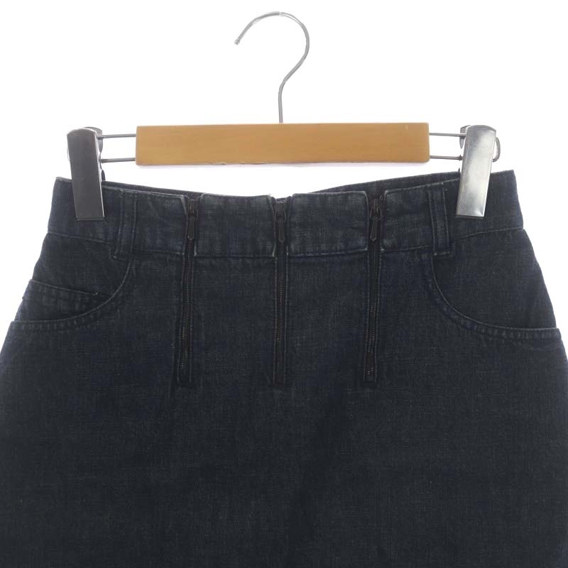 シャネル CHANEL 00Tミニ丈ロゴデニムスカート 台形 36 紺 ネイビー  