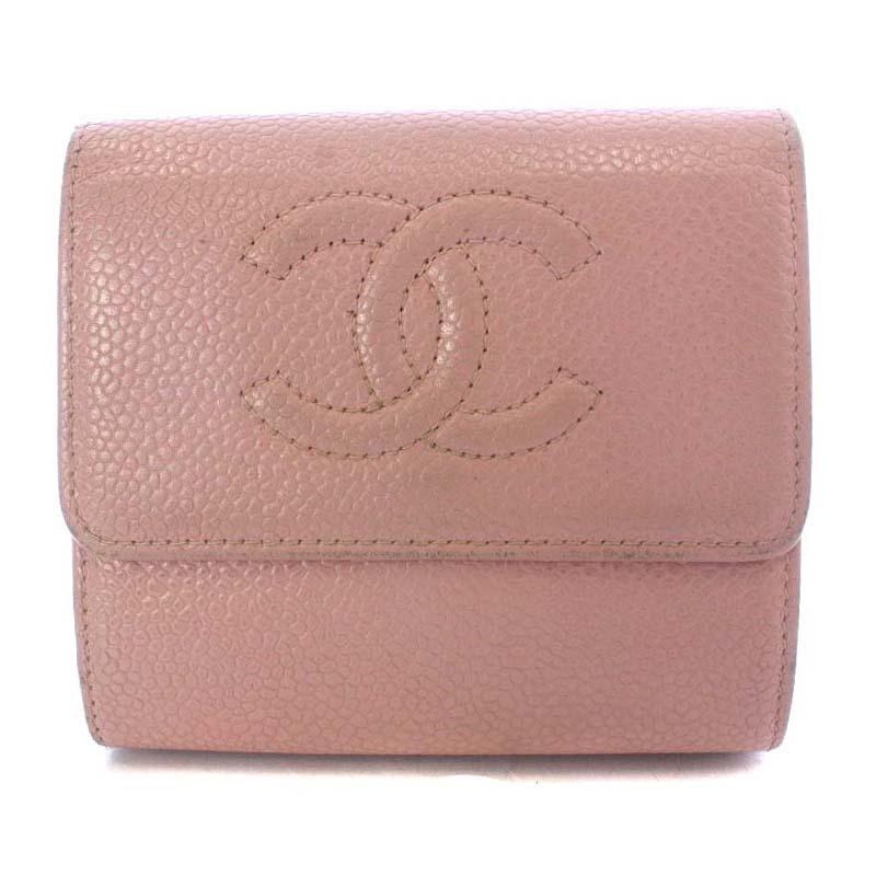 シャネル CHANEL ヴィンテージ 財布 二つ折り ココマーク キャビア  