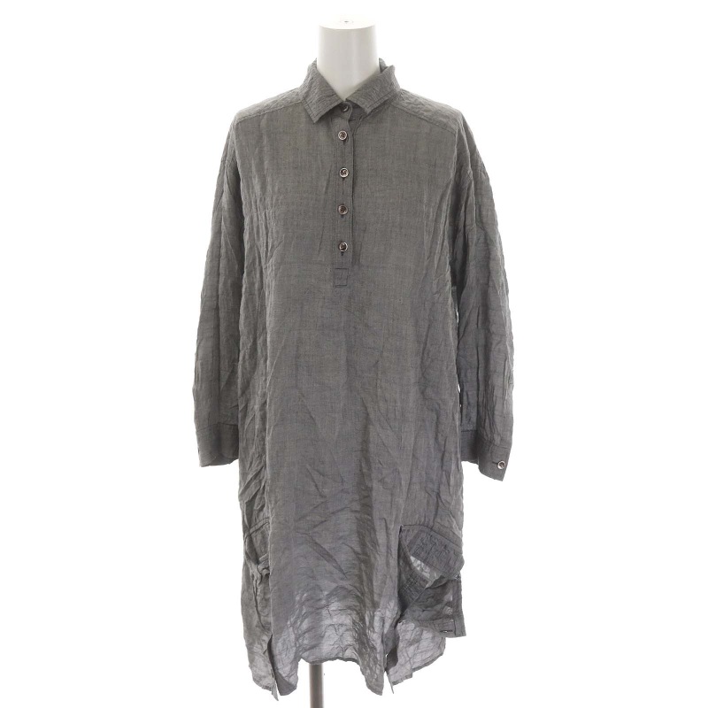チャラヤン chalayan シャツワンピース 膝丈 長袖 S グレー /AO □OS 