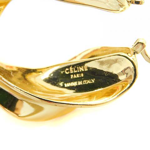 セリーヌ CELINE フィービー期 ツイスト フープ ピアス ゴールド色 /MF 