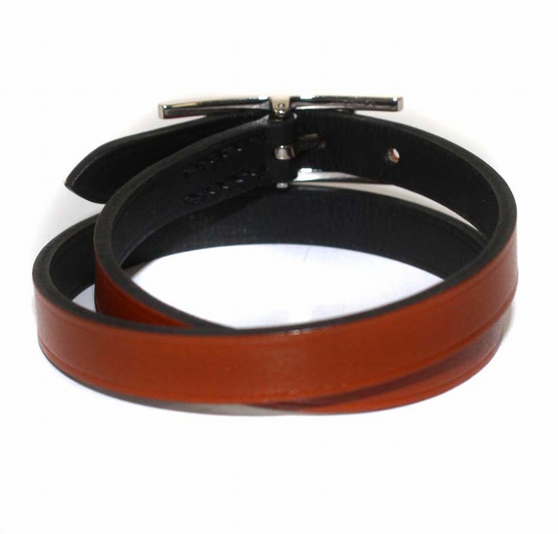 エルメス HERMES ビーアピ ドゥブルトゥール レザー 2連 ブレスレット 