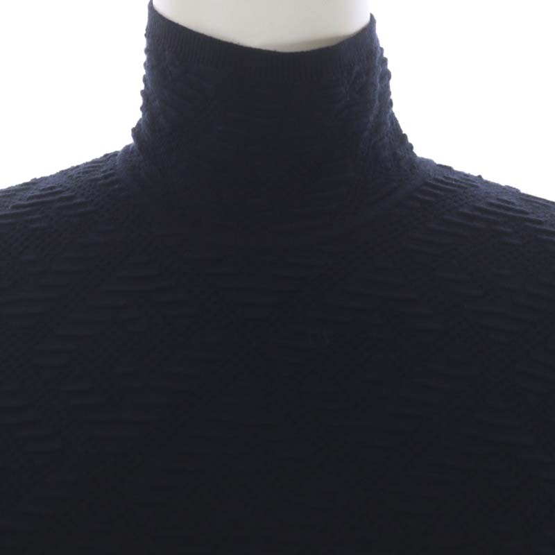 フェンディ FENDI FF総柄 タイトワンピース ひざ丈 長袖 38 紺  