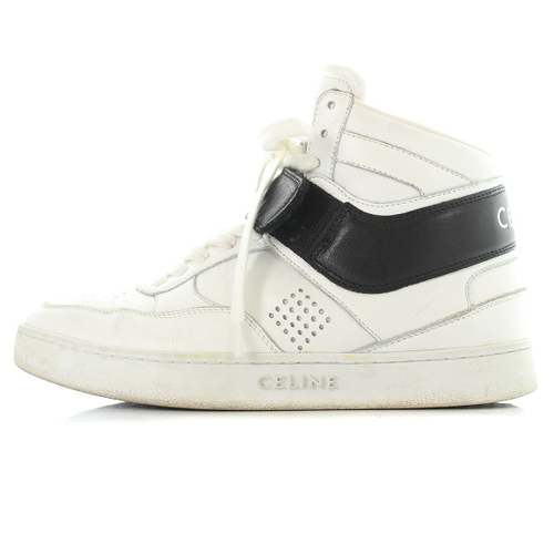セリーヌ CELINE 22SSベロクロハイカットスニーカー レザー ロゴ 38 