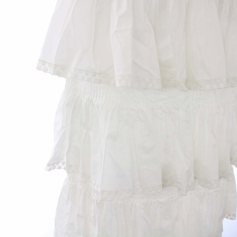 シャネル CHANEL 11C コットン ティアード ロングスカート フレア ココ  