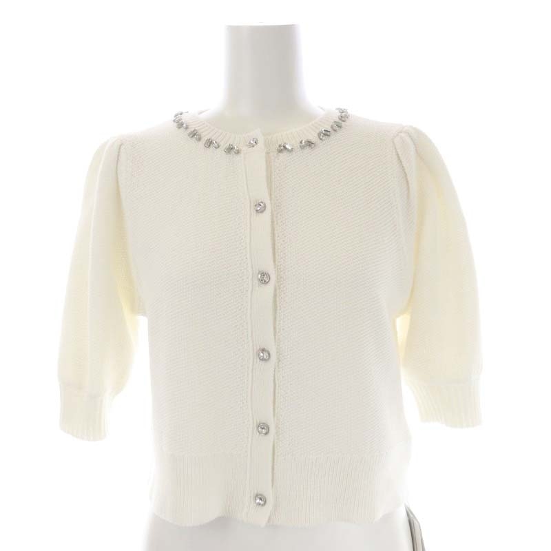 未使用品 セルフォード CELFORD 23AW ビジュー釦ツィードカーディガン  