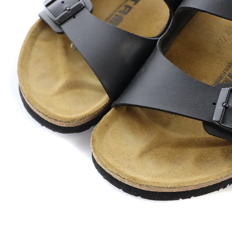 コンフォートサンダル 黒と金色 24.5cm （美品 PRADA プラダ レザー  