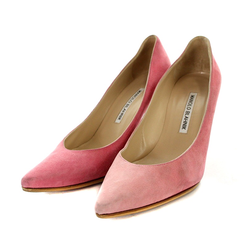 マノロブラニク MANOLO BLAHNIK パンプス ポインテッドトゥ スエード 
