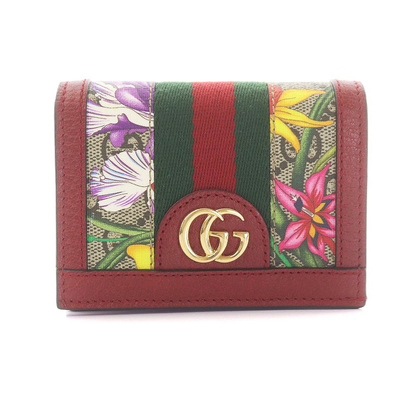 グッチ GUCCI オフィディア GG フローラ 二つ折り財布 キャンバス  