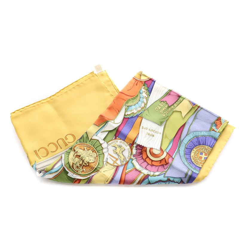GUCCIグッチスカーフ勲章シルク100％約85cm