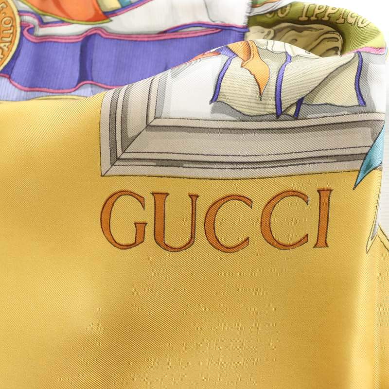 GUCCI　グッチ　スカーフ　勲章　シルク100％　約85cm GUCCI グッチ スカーフ 勲章 シルク100％ 約85cm GUCCIグッチ