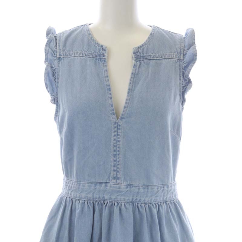 ケイトスペード KATE SPADE デニム フリル ノースリーブ ワンピース