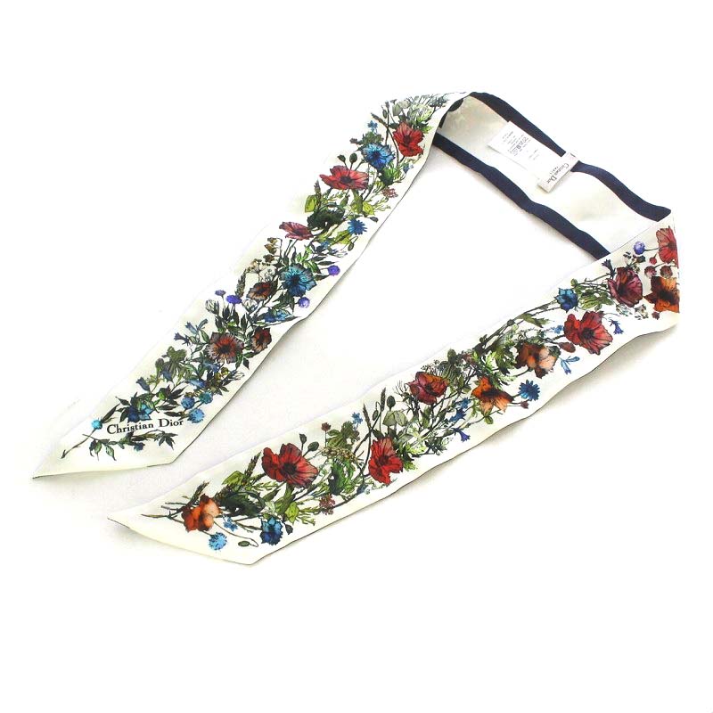 クリスチャンディオール Christian Dior ミッツァ スカーフ 花柄 ロゴ 