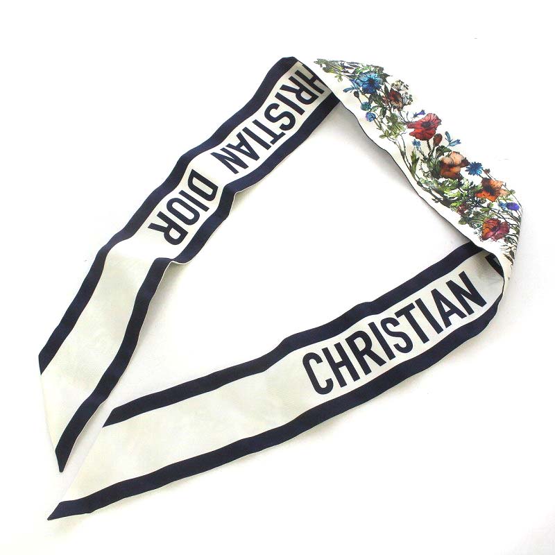 クリスチャンディオール Christian Dior ミッツァ スカーフ 花柄 ロゴ 