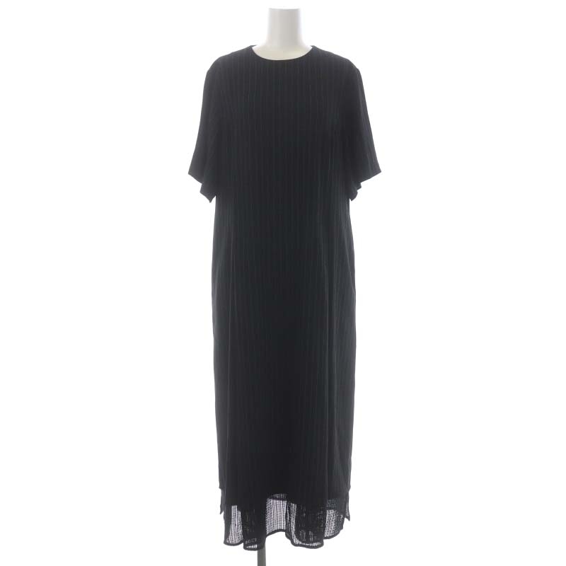 アドーア ADORE 22SS バックサテンストライプメッシュヘムワンピース  