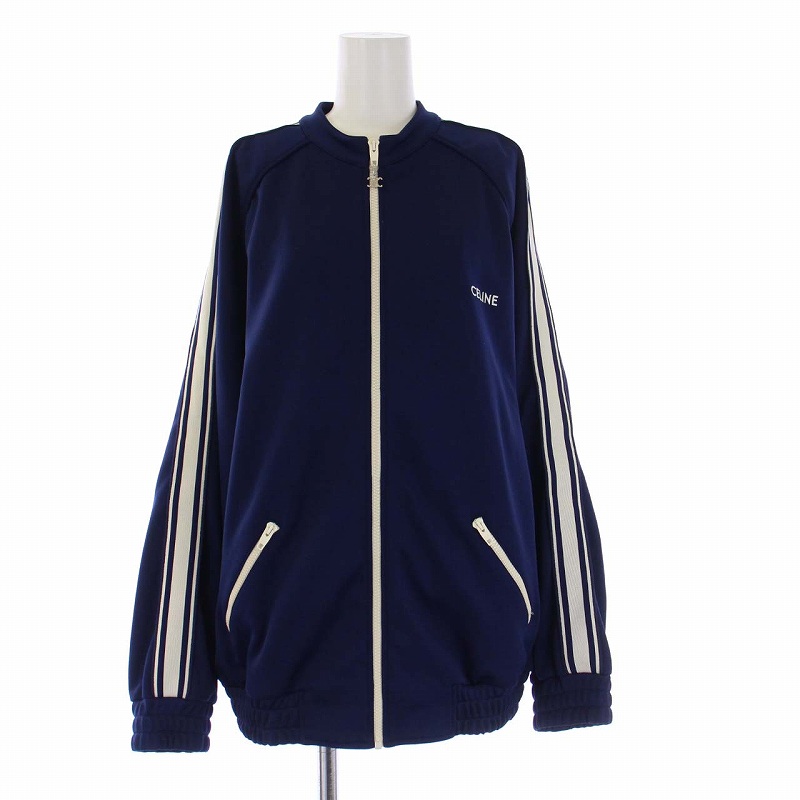 CELINE トラックジャケット ジャージ CELINE トラックスーツジャケット / ベルベットジャージー - ブラック / ホワイト | CELINE