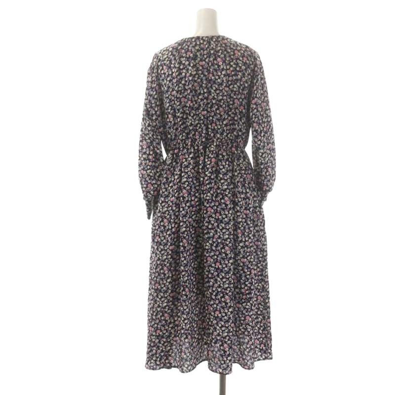 クミキョク 組曲 KUMIKYOKU 花柄ワンピース ロング 七分袖 前開き  