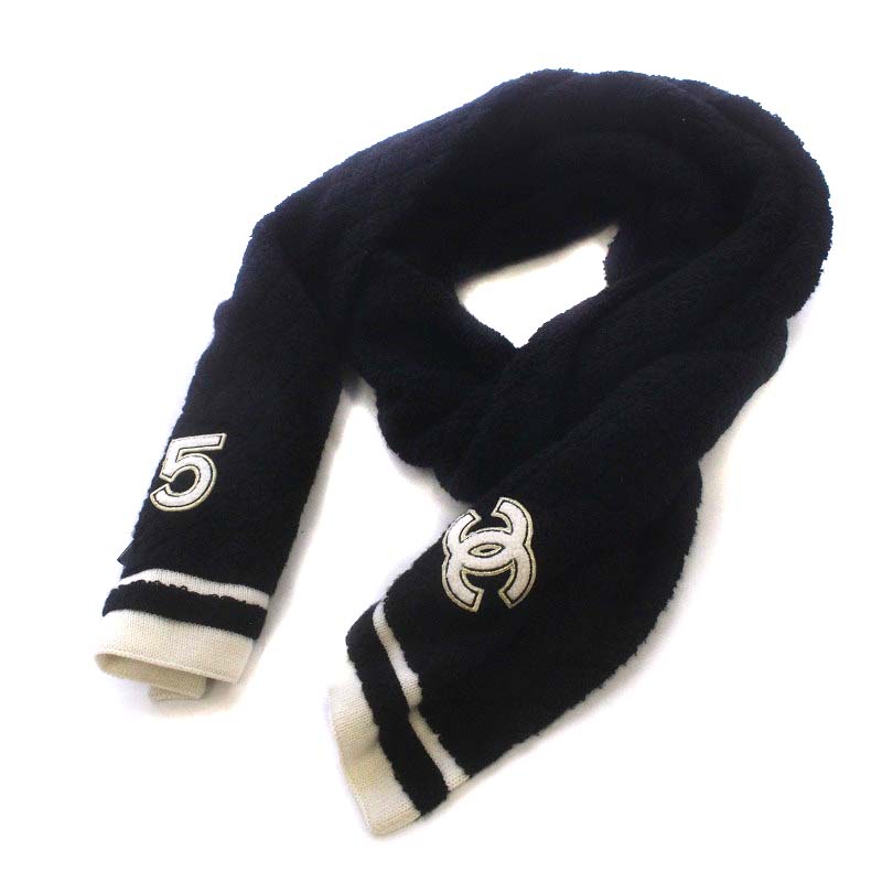 シャネル CHANEL マフラー ニット ココマーク 5モチーフ キルティング 