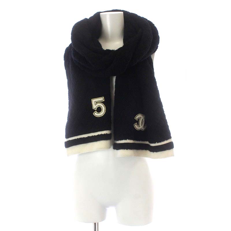 シャネル CHANEL マフラー ニット ココマーク 5モチーフ キルティング 