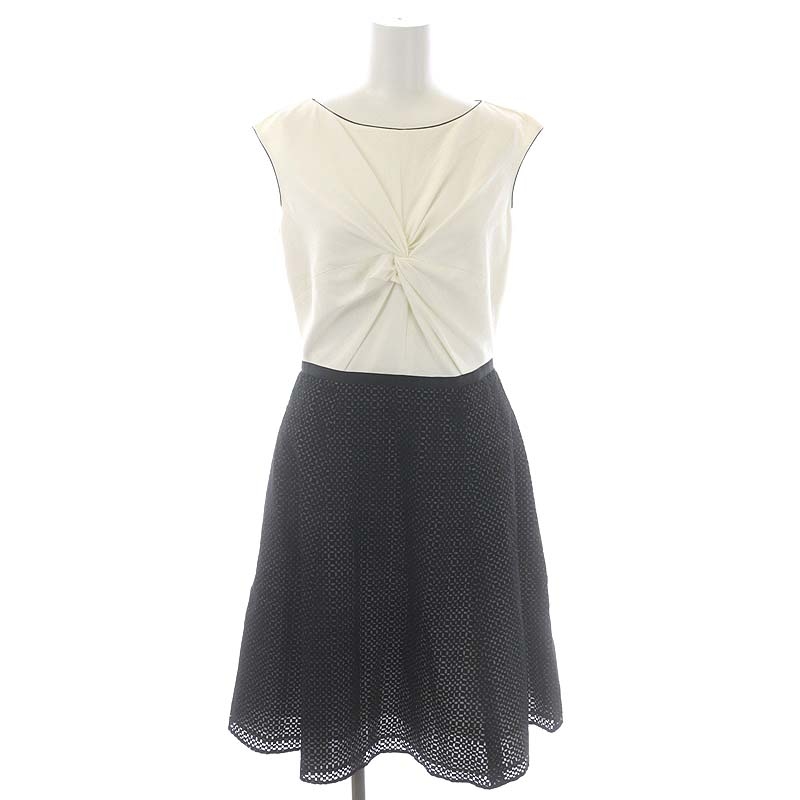 トッカ TOCCA リボン切替ワンピース ドッキングワンピース ひざ丈  