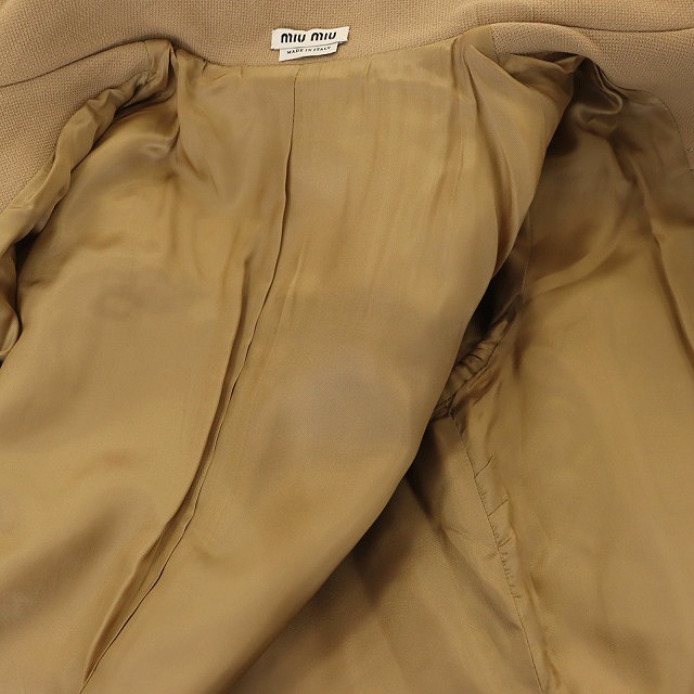 ミュウミュウ miumiu スタンドカラーコート ウール ベルト付き 38  