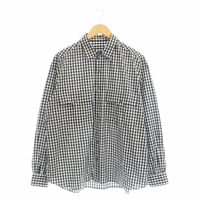 Porter Classic ギンガムチェックシャツ 黒白 ROLL UP GINGHAM CHECK SHIRT（ロール アップ ギンガム チェック