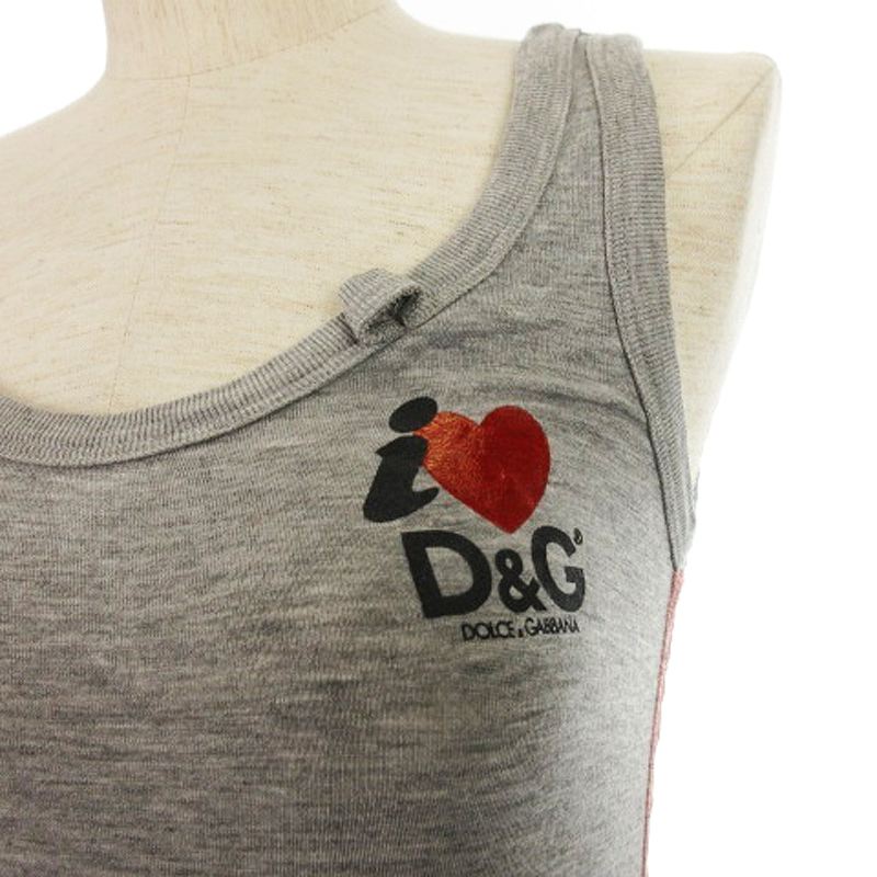 D&G グレー タンクトップ 24 ディー&ジー ドルガバ ドルチェ&ガッバーナ D&G タンクトップ