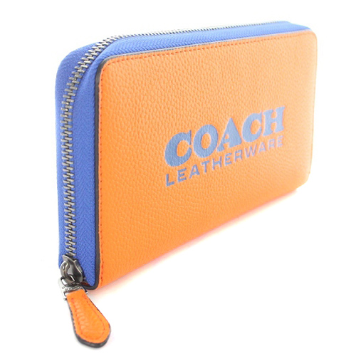コーチ COACH アコーディオンウォレット 長財布 ロゴ オレンジ