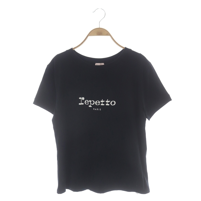 レペット Repetto ロゴTシャツ カットソー 半袖 M 黒 ブラック /MF  