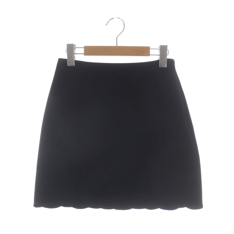 ミュウミュウ miumiu スカラップ ミニスカート タイトスカート 36 黒  
