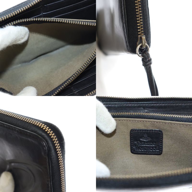 ヴィヴィアンウエストウッド オーブ クロコ ラウンドファスナー 長財布 黒 Vivienne Westwood / ヴィヴィアンウエストウッド ORB ラウンド