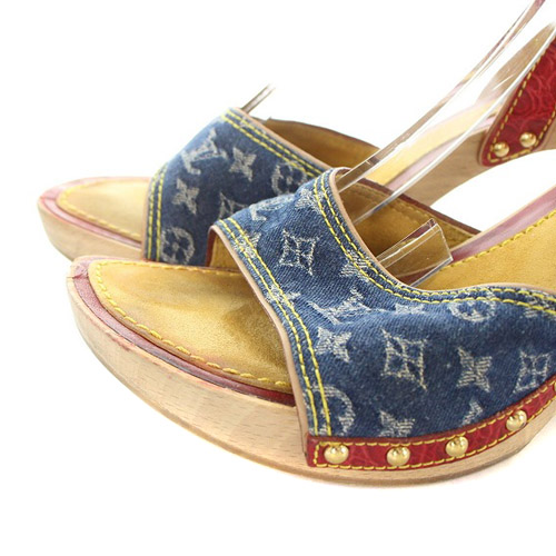 ルイヴィトン LOUIS VUITTON ウッドデニムサンダル ストラップ  