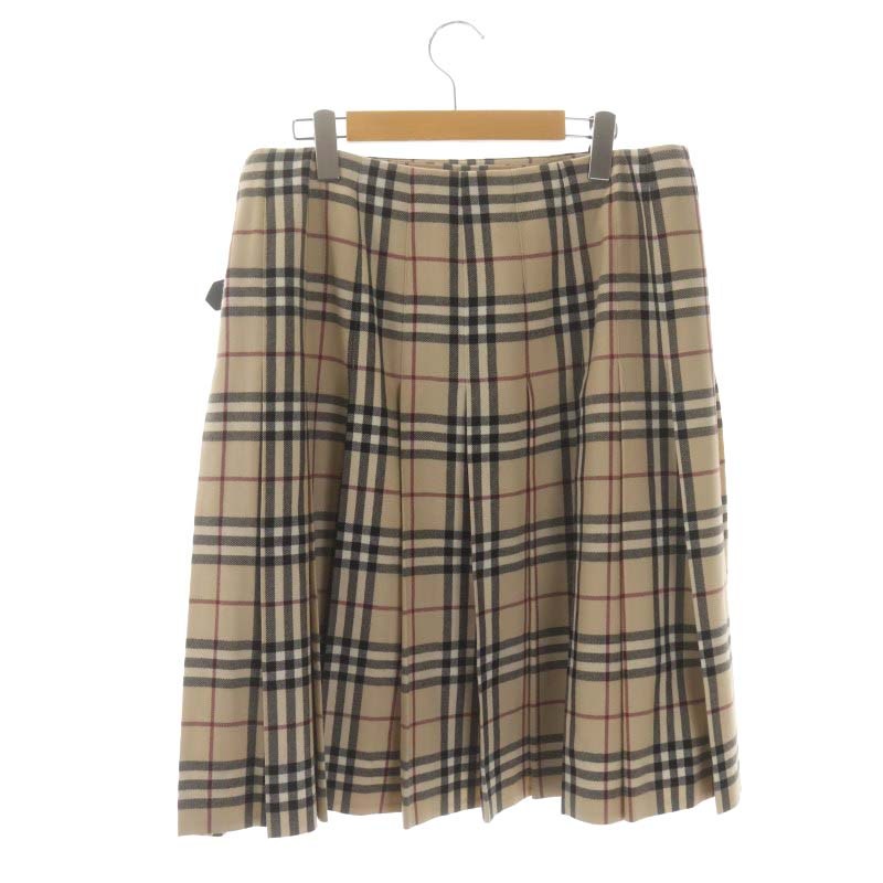 バーバリー ロンドン BURBERRY LONDON ノバチェックラップ膝丈プリーツ 