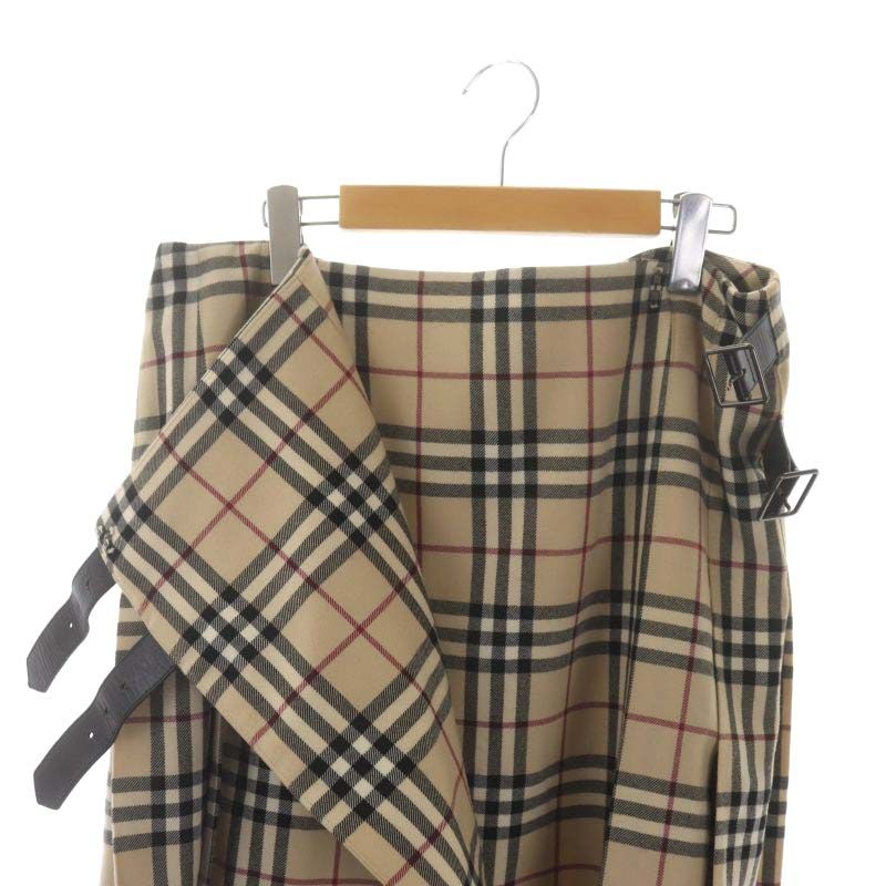 バーバリー ロンドン BURBERRY LONDON ノバチェックラップ膝丈プリーツ 