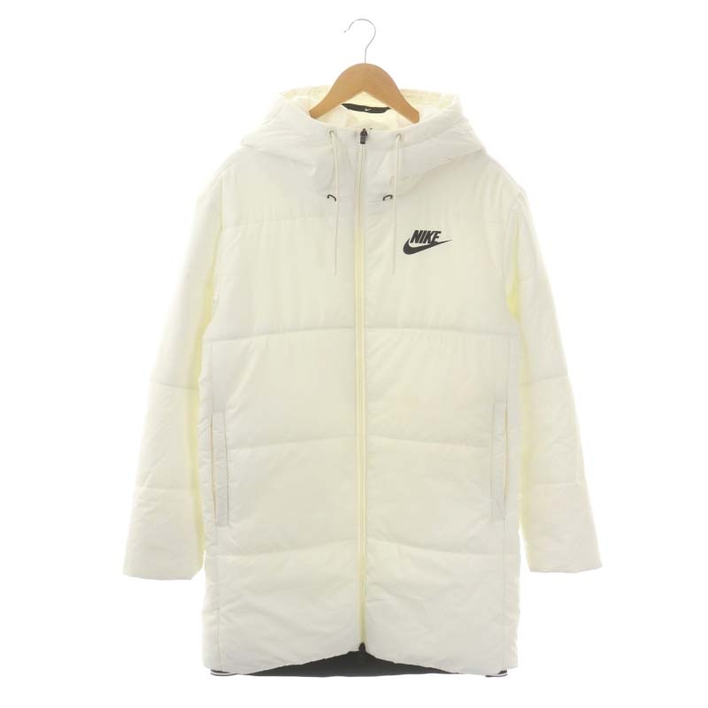 ナイキ NIKE 中綿ジャケット コート ロング アウター フードXL 白 